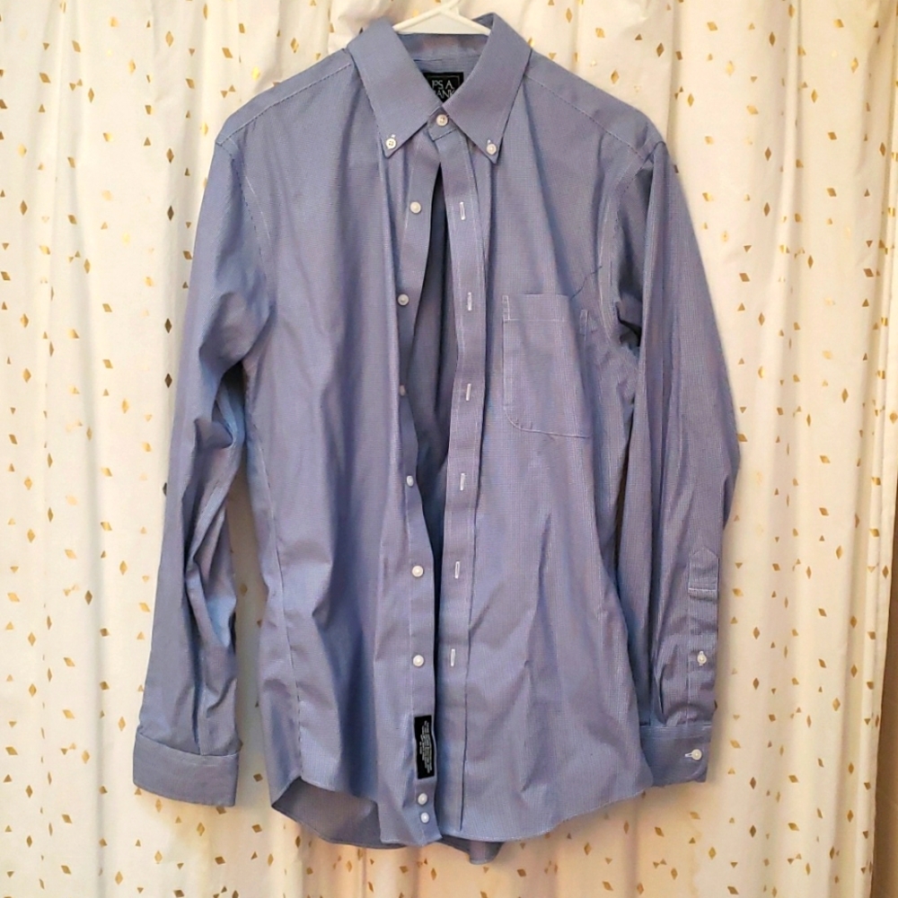 Blue/White Patterned Button Down